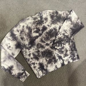 Pink Rose Gray and White Tie Dye Pullover Sweatshirt